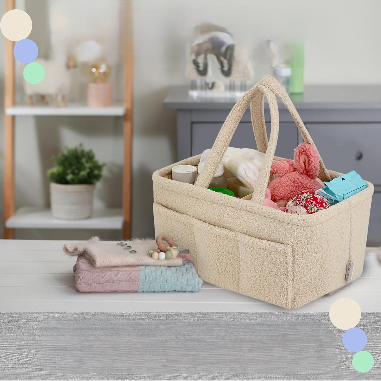 Teddy Kumaş Bebek Organizer Çanta – Su Geçirmez, Çok Gözlü, Şık ve Pratik