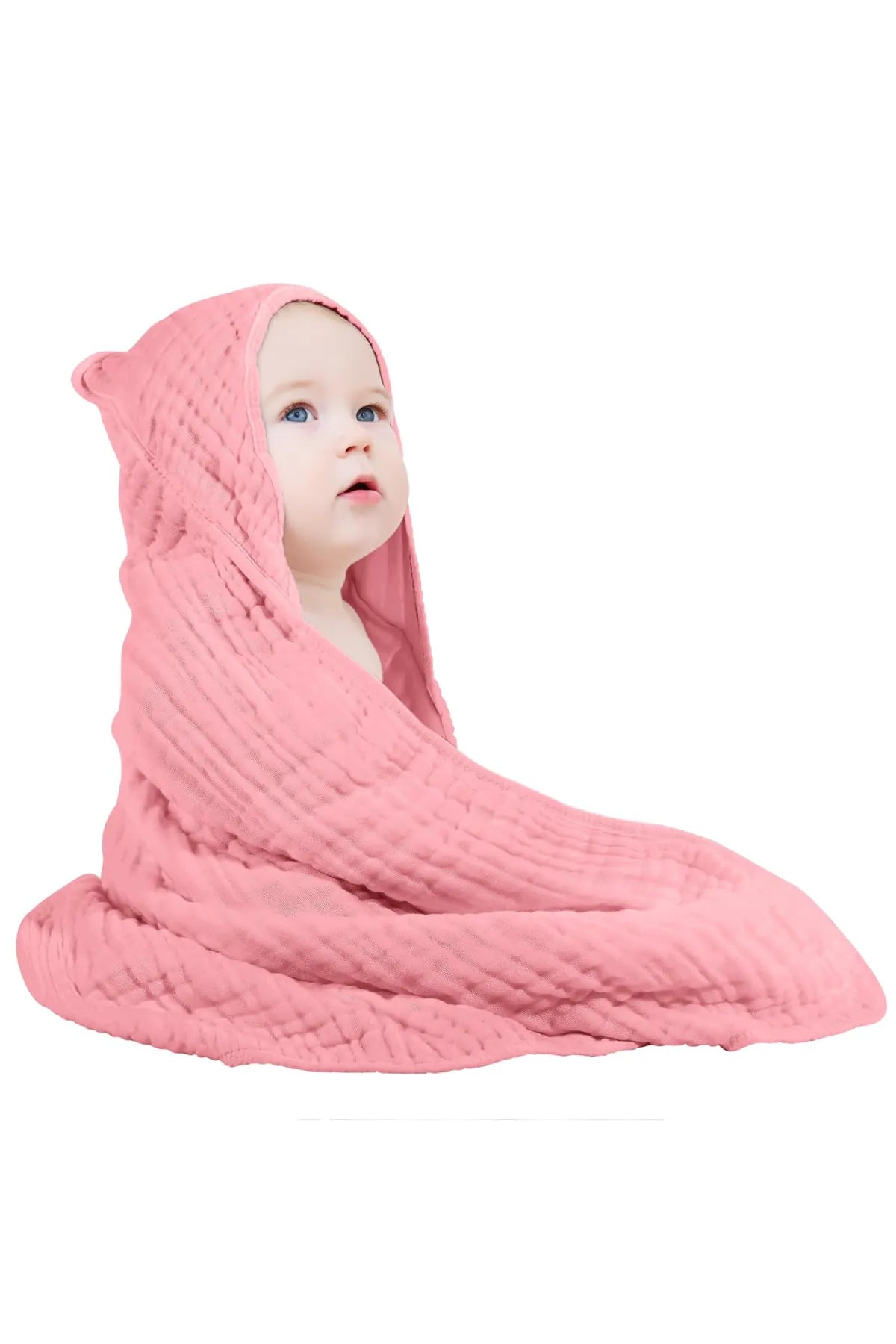 4 Katlı Müslin Bebek Havlusu – %100 Pamuk, Yumuşak ve Emici, Banyo & Plaj Kullanımına Uygun