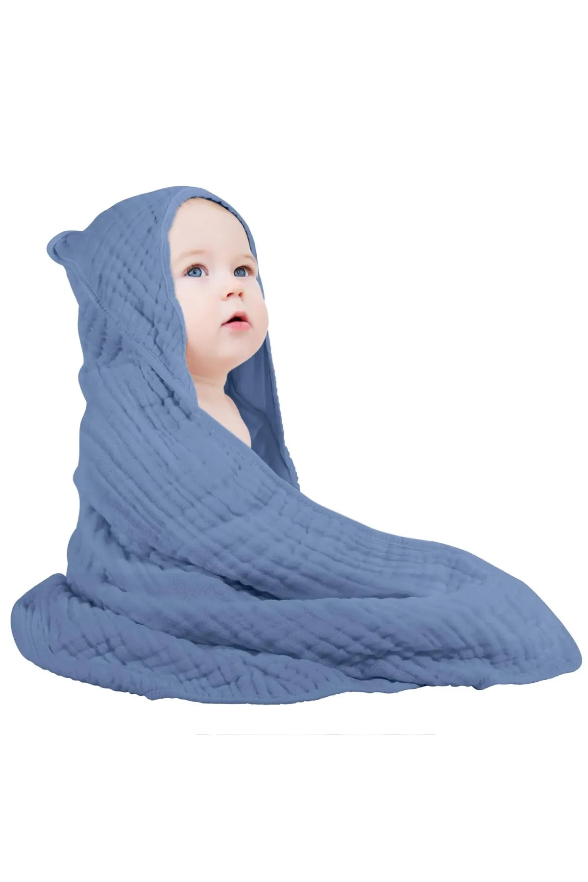 4 Katlı Müslin Bebek Havlusu – %100 Pamuk, Yumuşak ve Emici, Banyo & Plaj Kullanımına Uygun